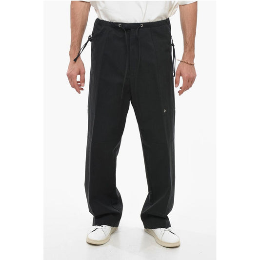 Cotton Blend Cargo Pants with Drawstring