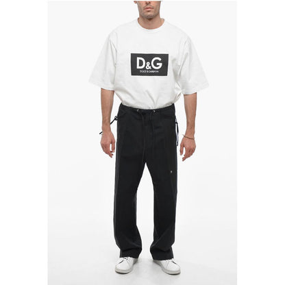 Cotton Blend Cargo Pants with Drawstring