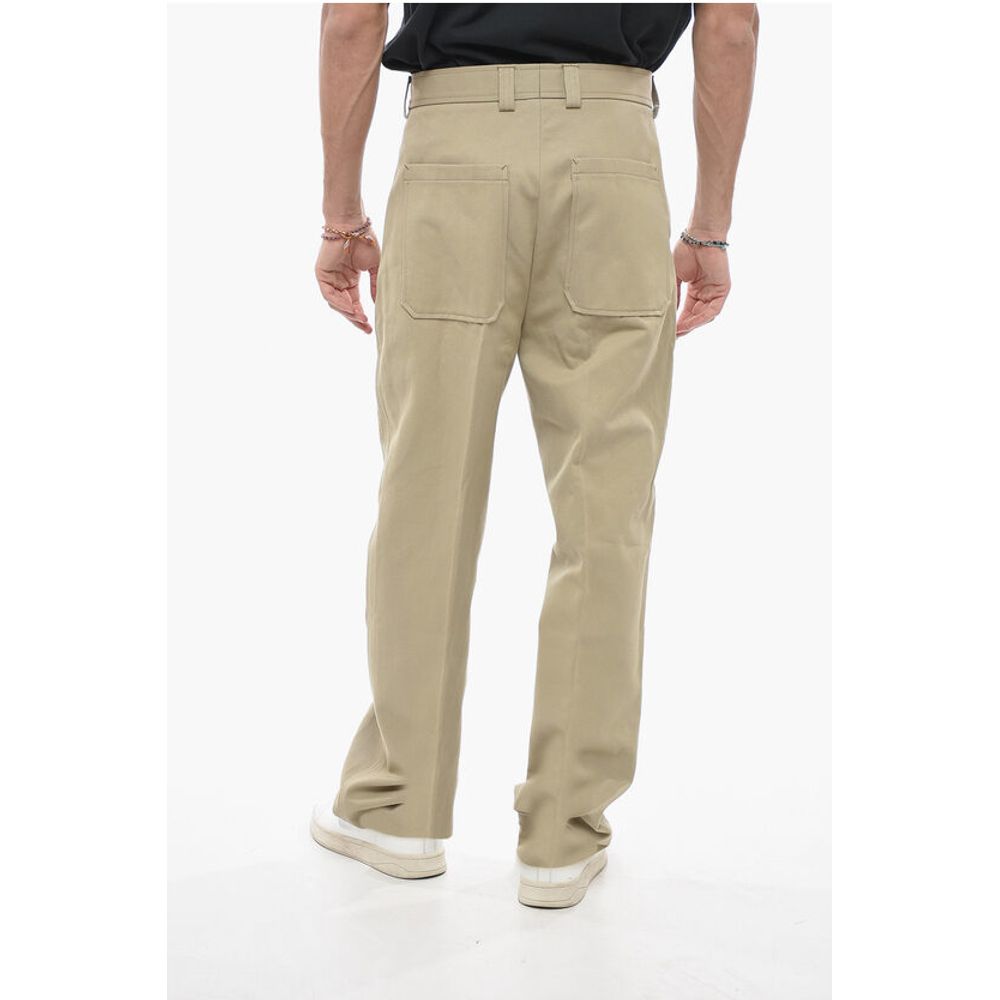 Cotton Blend Chinos Pants with Hidden Closure