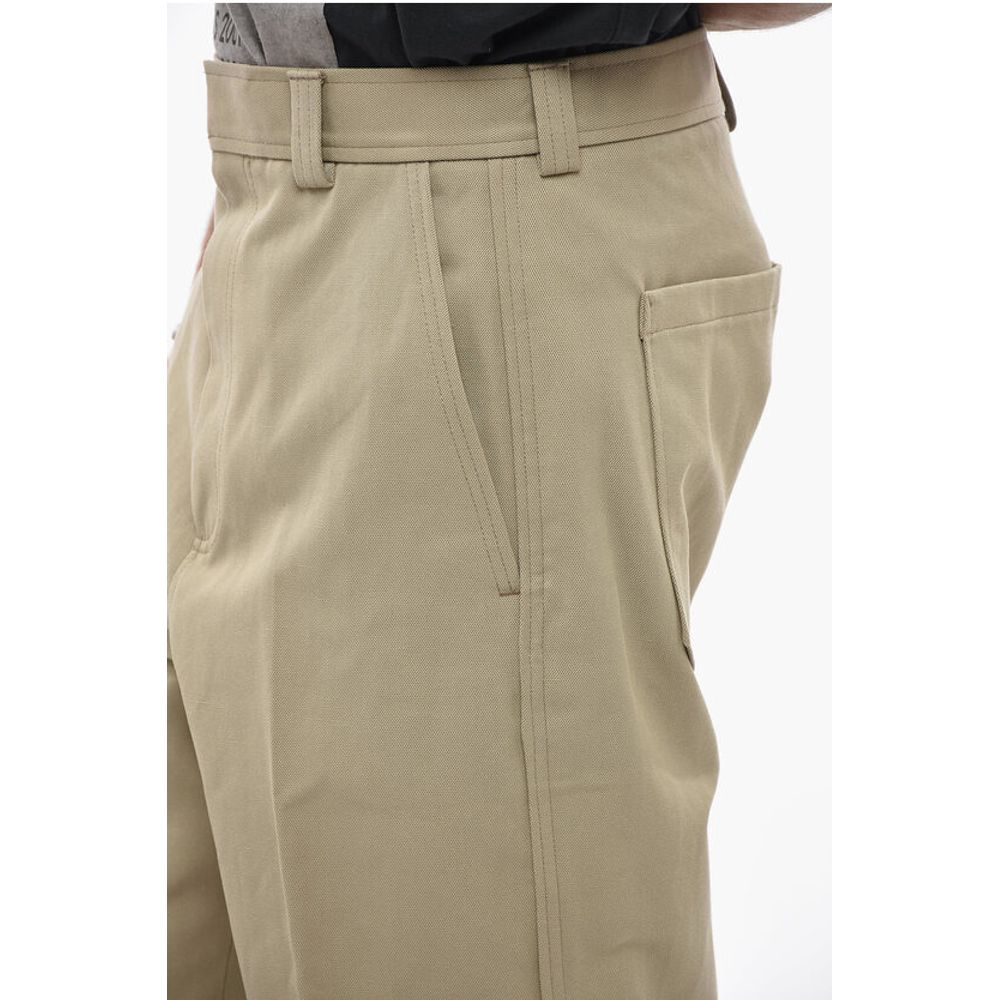 Cotton Blend Chinos Pants with Hidden Closure