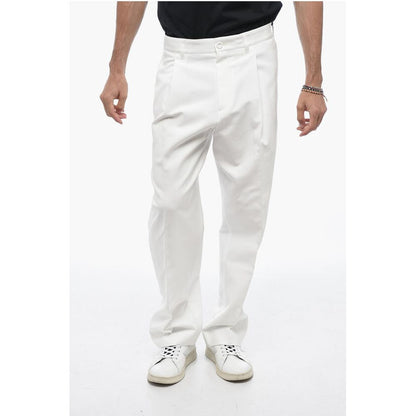High-waisted Chino Pants with Front Pleats