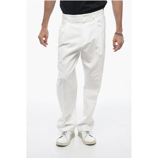 High-waisted Chino Pants with Front Pleats
