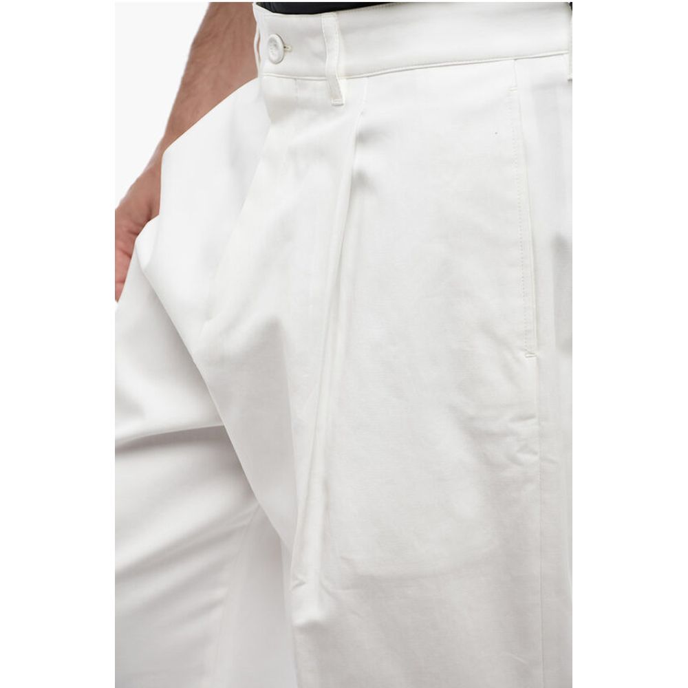 High-waisted Chino Pants with Front Pleats