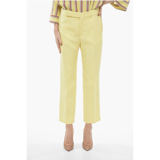 Silk High-waisted Pants with Pleats