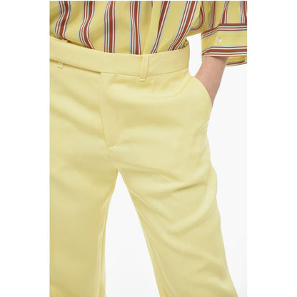 Silk High-waisted Pants with Pleats