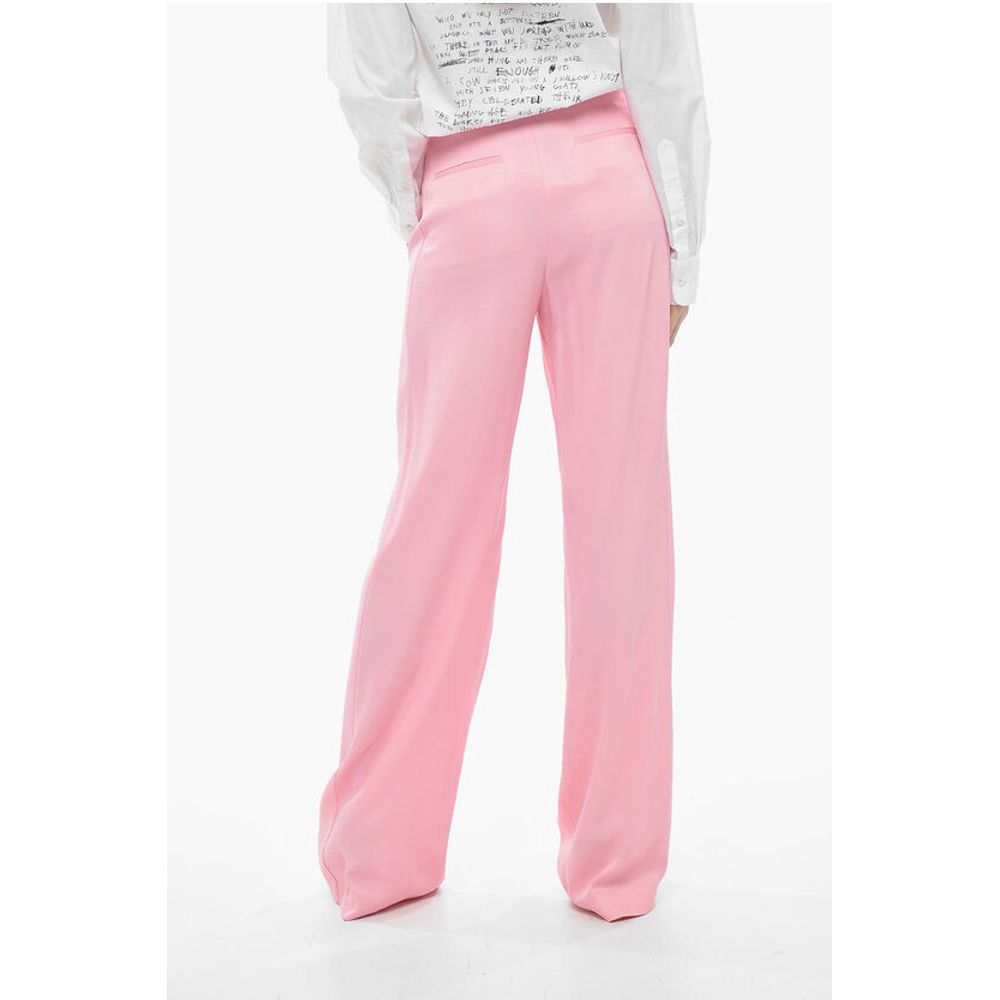 Single-pleated Satin Palazzo Pants