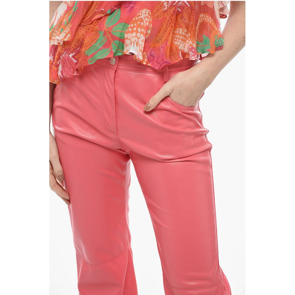 5 Pocket Straight Fit Eco-leather Pants