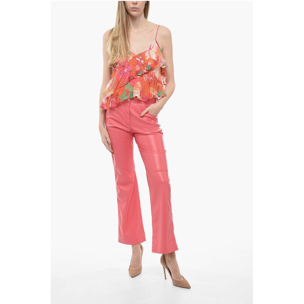 5 Pocket Straight Fit Eco-leather Pants
