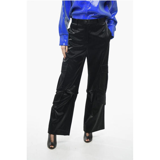 Satin Cargo Pants with Belt Loops