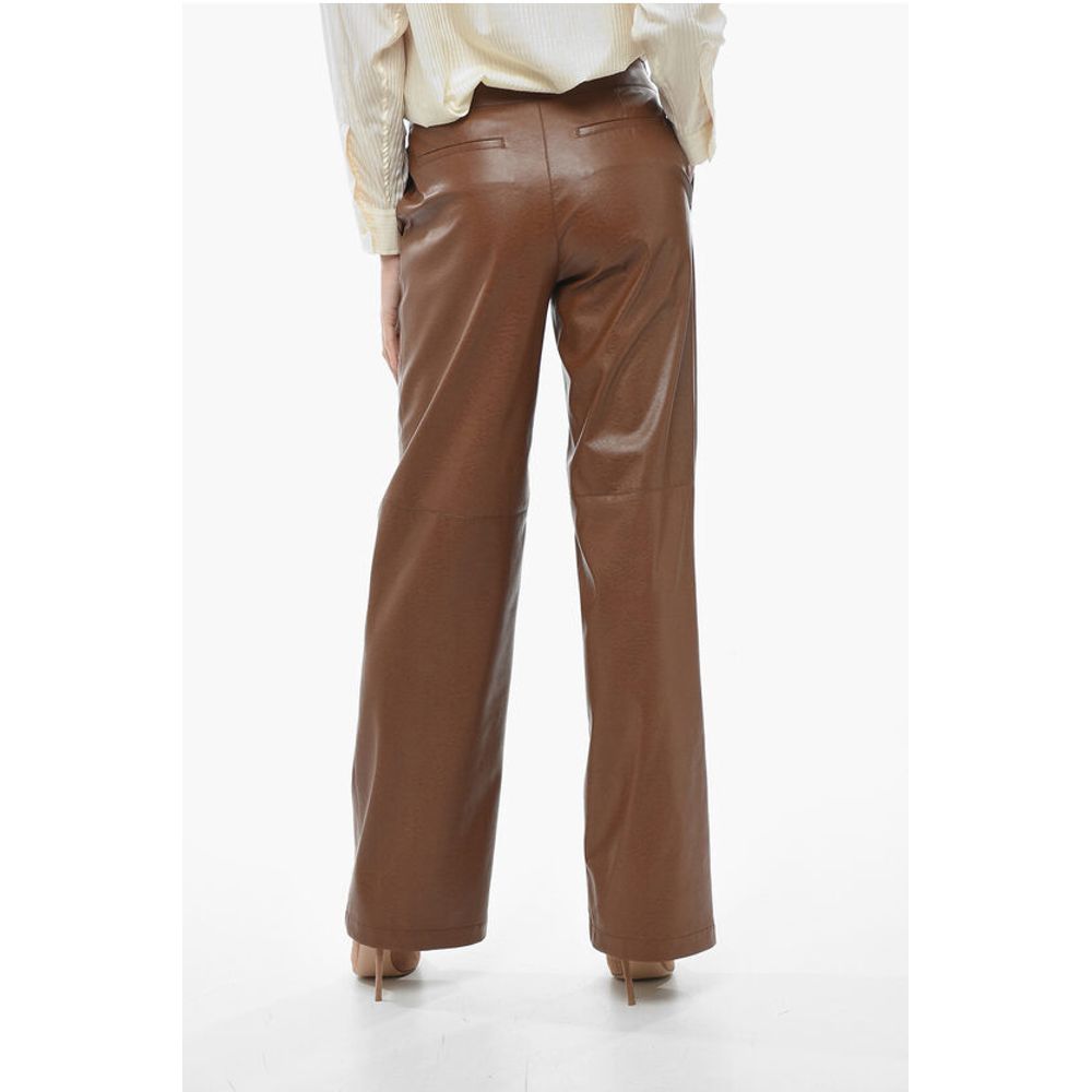 Straight Fit Eco-leather Pants