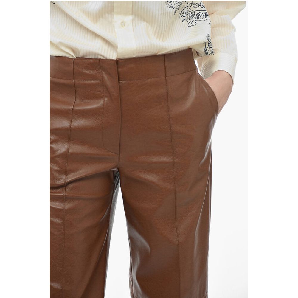 Straight Fit Eco-leather Pants