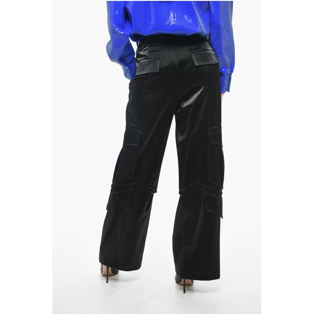 Satin Cargo Pants with Belt Loops