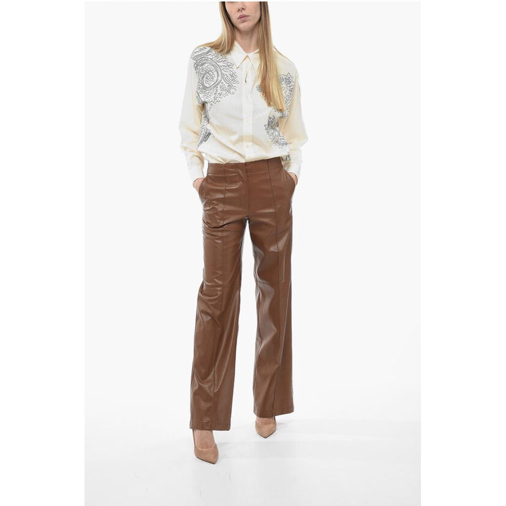Straight Fit Eco-leather Pants