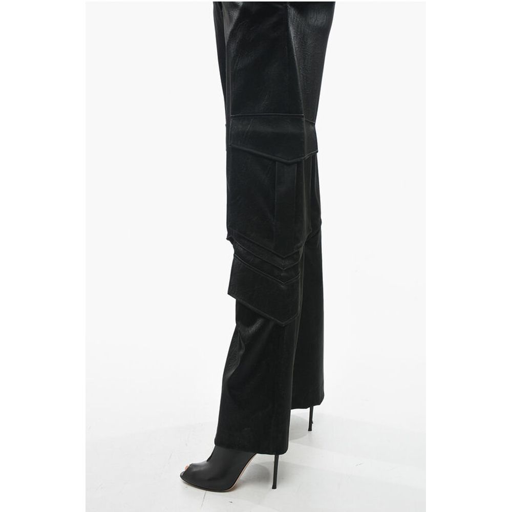 Satin Cargo Pants with Belt Loops