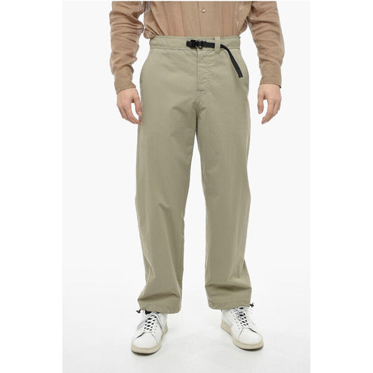 Buckled Cargo Pants with Drawstring at the Hem
