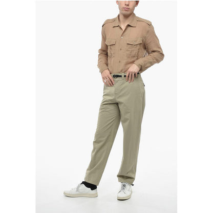 Buckled Cargo Pants with Drawstring at the Hem