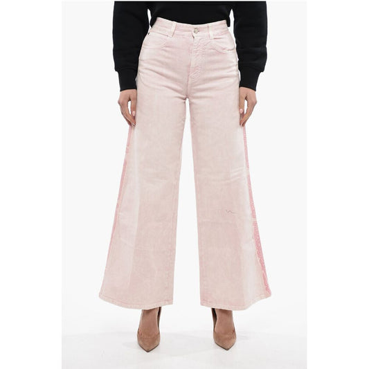 5 Pocket Wide Leg Pants with Logoed Bands