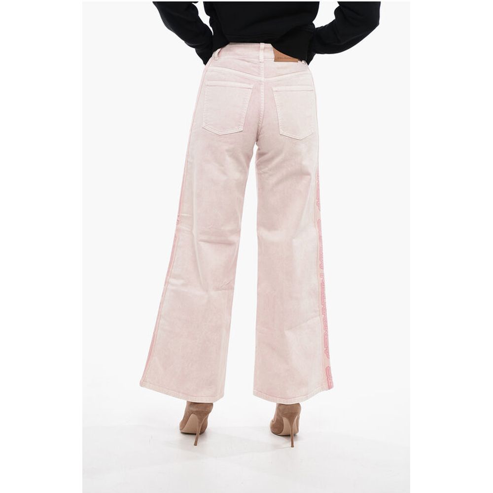 5 Pocket Wide Leg Pants with Logoed Bands