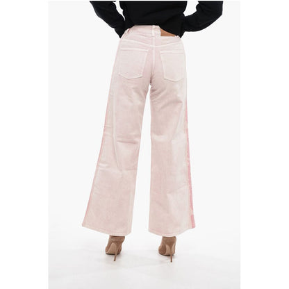 5 Pocket Wide Leg Pants with Logoed Bands