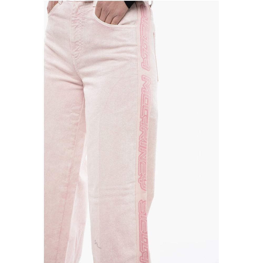 5 Pocket Wide Leg Pants with Logoed Bands