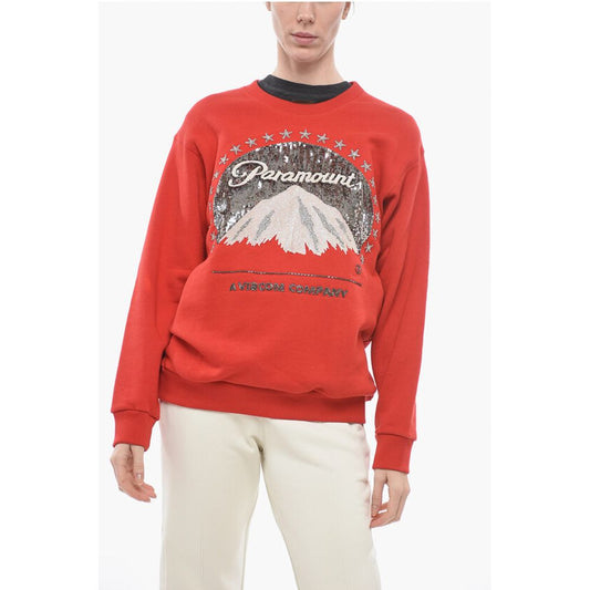 Crew Neck PARAMOUNT Sweatshirt with Sequined Embroidery