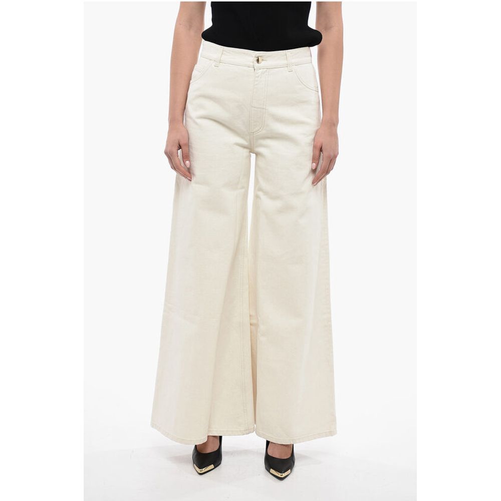 5 Pocket Cotton Blend Palazzo Pants
