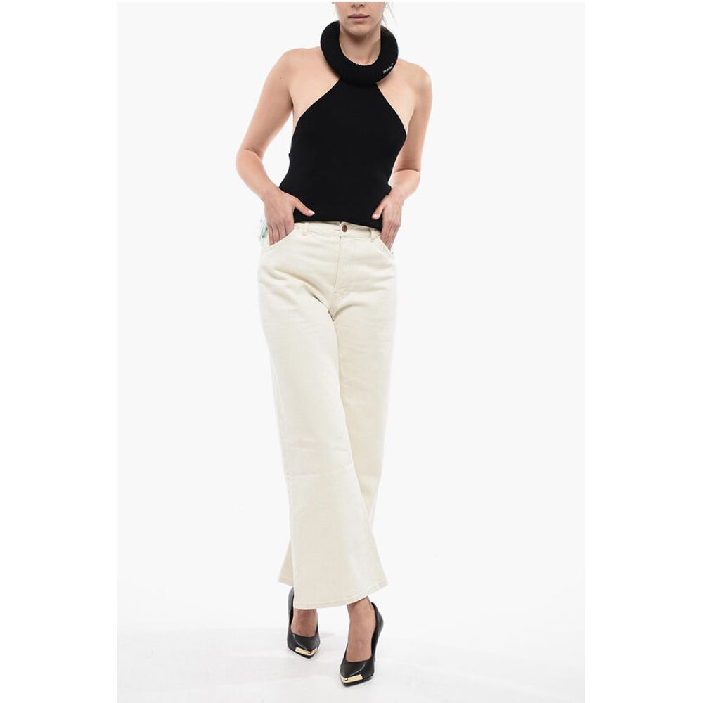 5 Pocket Cotton Blend Palazzo Pants