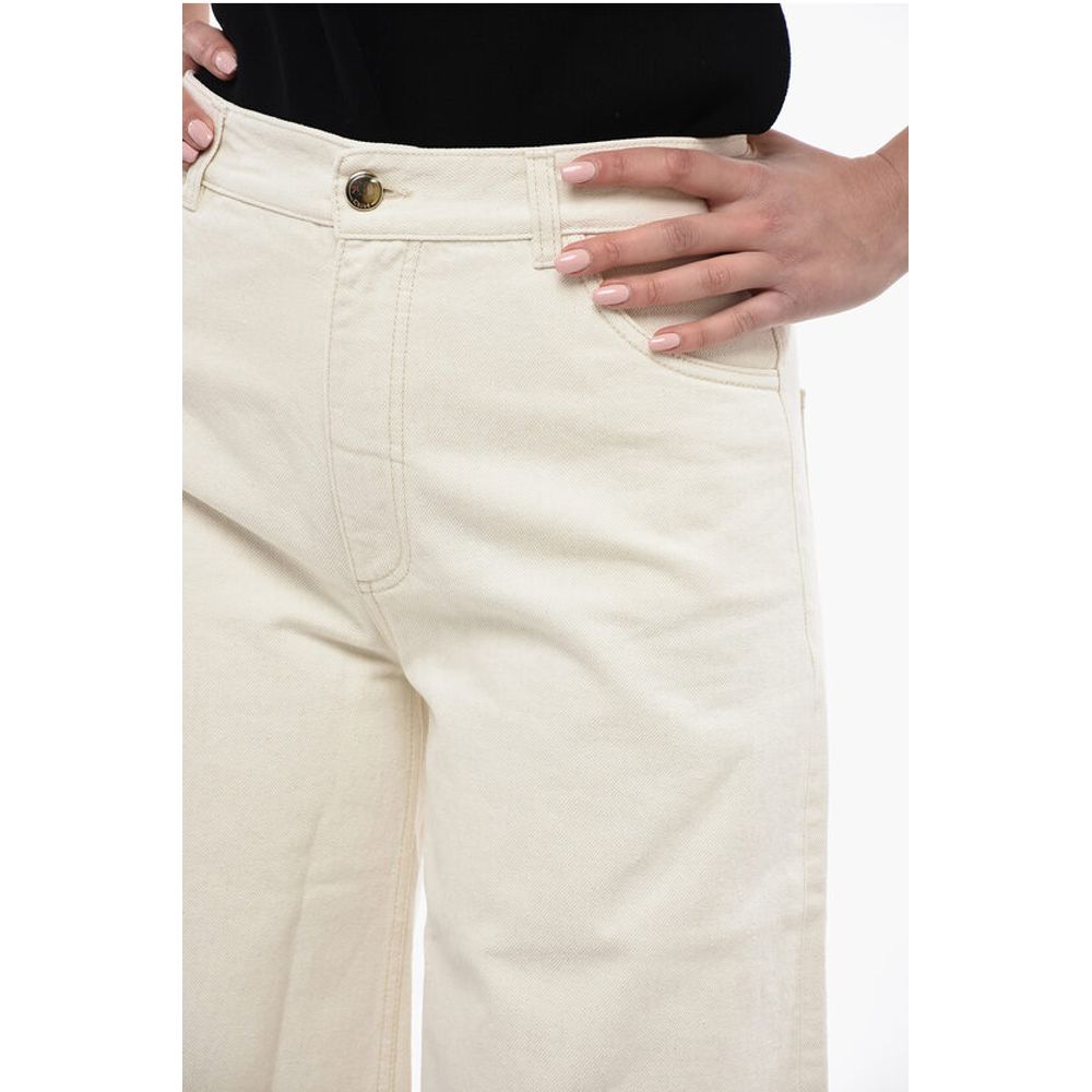 5 Pocket Cotton Blend Palazzo Pants