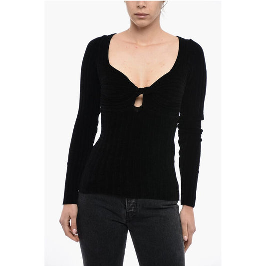 Ribbed Chenille Top With Twisted Detail