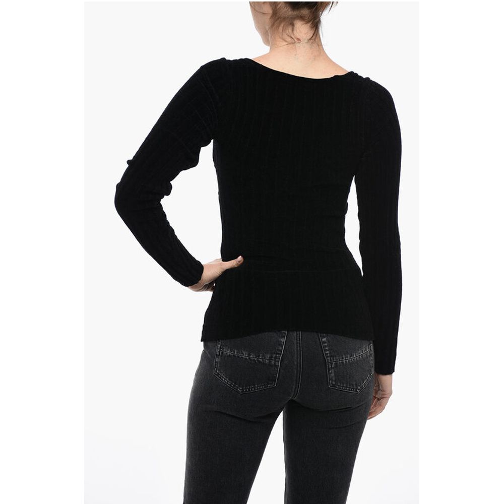 Ribbed Chenille Top With Twisted Detail