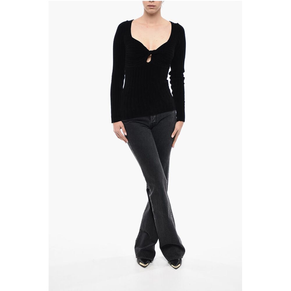 Ribbed Chenille Top With Twisted Detail