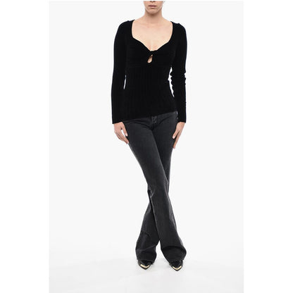 Ribbed Chenille Top With Twisted Detail