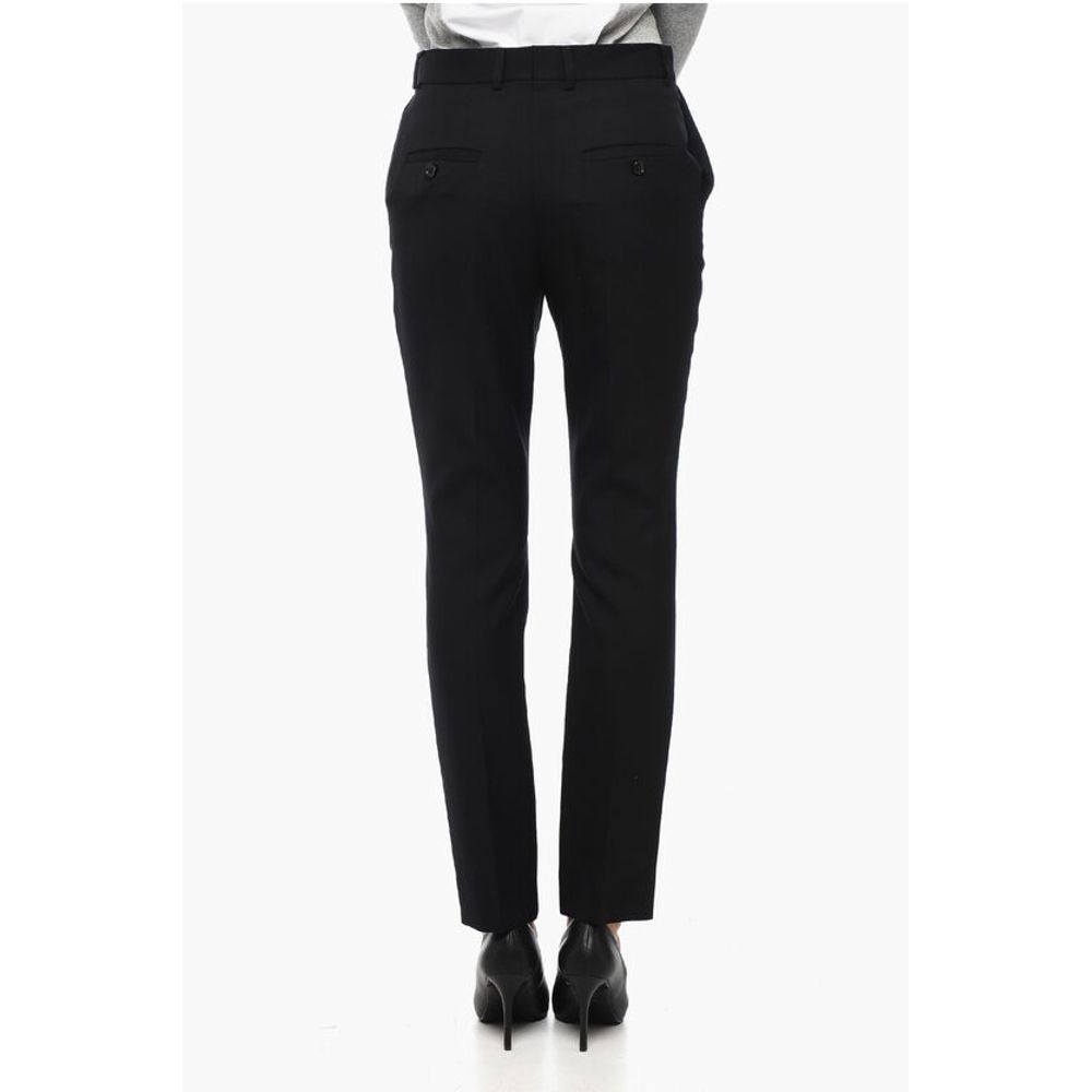 Wool Gabardine Pants with Front Pleats