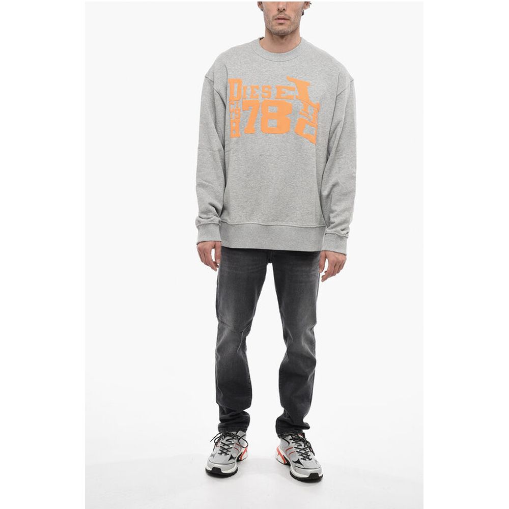 Brushed Cotton S-MACS-G2 Crew-neck Sweatshirt with Contrasti