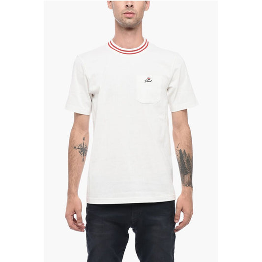 Crew-Neck JUST T-shirt with Contrast Trim and Breast Pocket