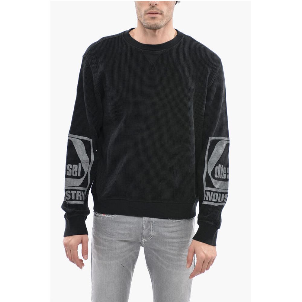 Honeycomb Motif S-GINAFFLE Crew-Neck Sweatshirt