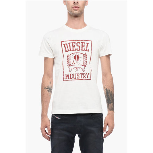 Crew-Neck Cotton T-DIEGOR-E10 T-shirt With Velvet Logo