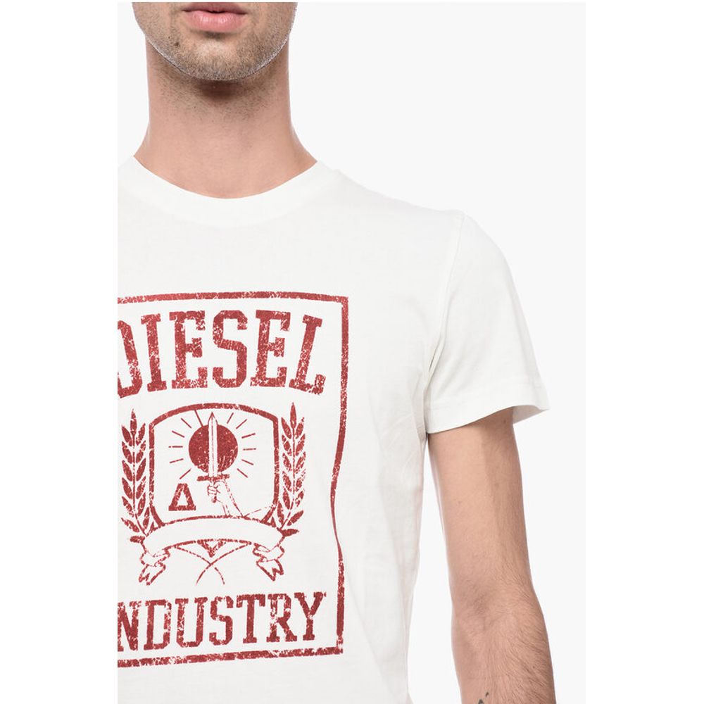 Crew-Neck Cotton T-DIEGOR-E10 T-shirt With Velvet Logo