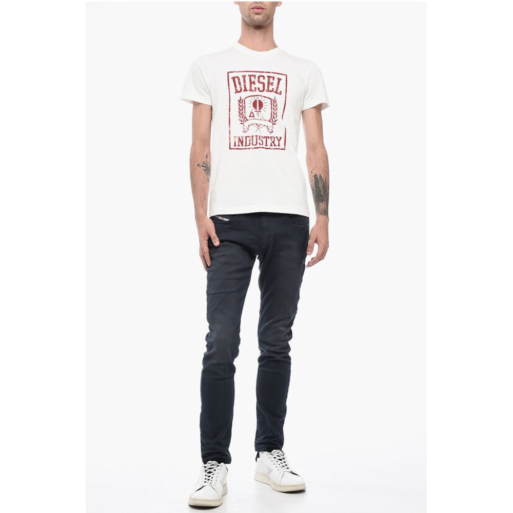 Crew-Neck Cotton T-DIEGOR-E10 T-shirt With Velvet Logo