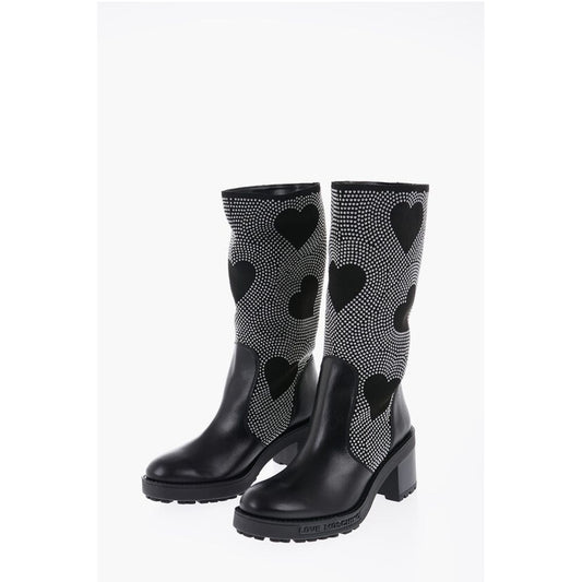 LOVE Studded High-Boots with Leather Details 8cm