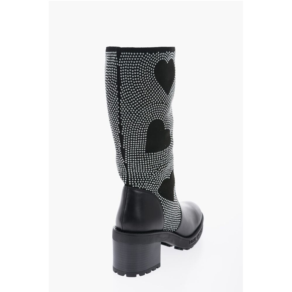 LOVE Studded High-Boots with Leather Details 8cm