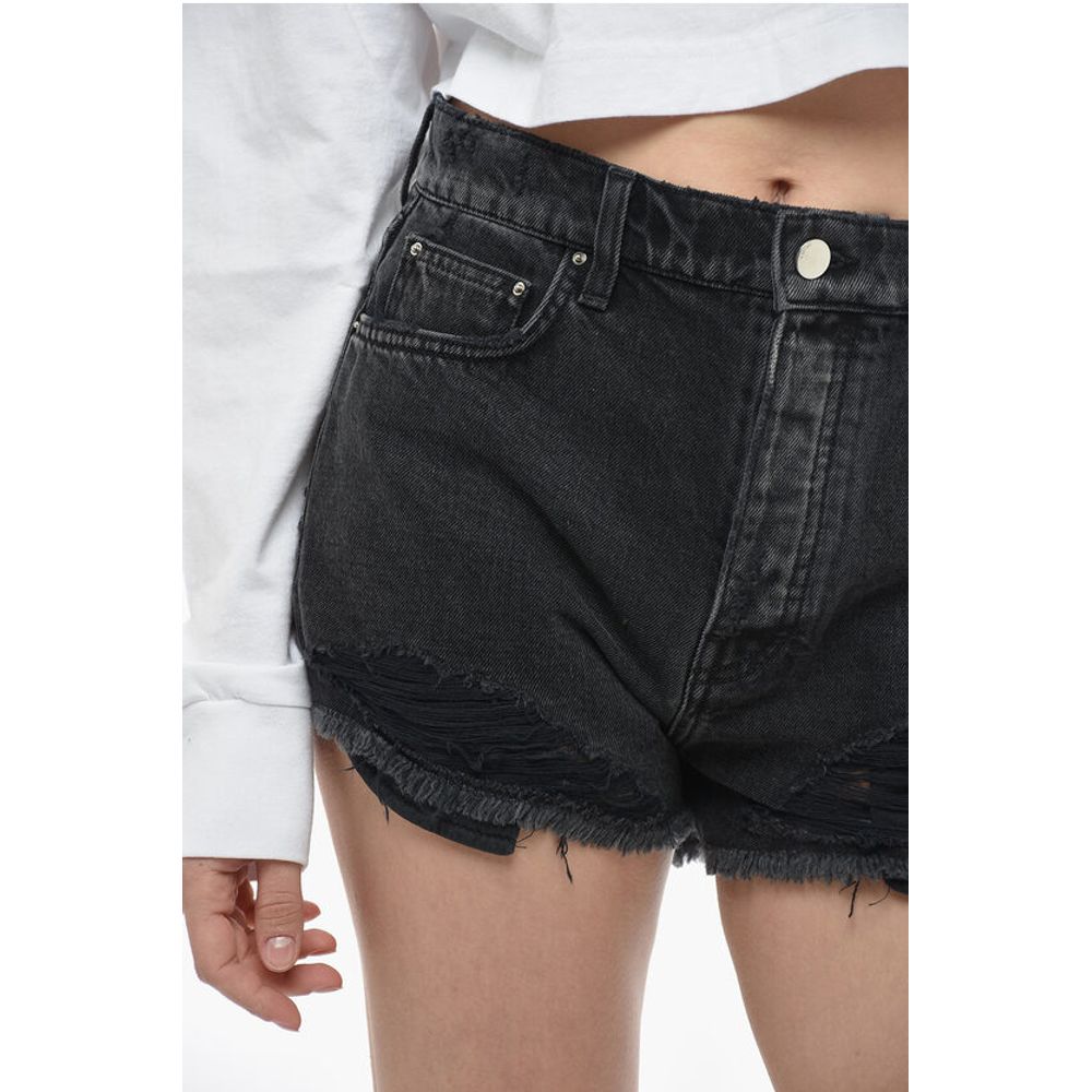 Distressed Effect Denim THRASHER Shorts
