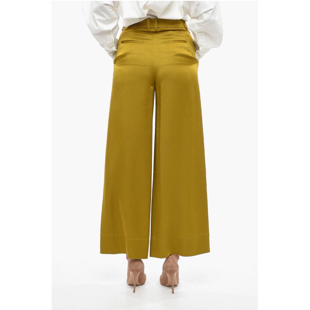 Satin Palazzo Pants with Belt Loops