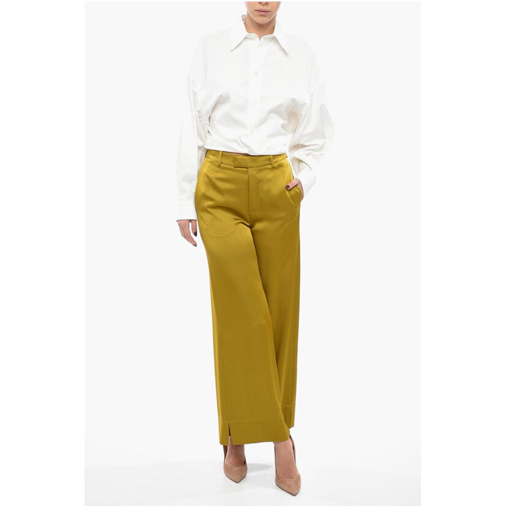 Satin Palazzo Pants with Belt Loops