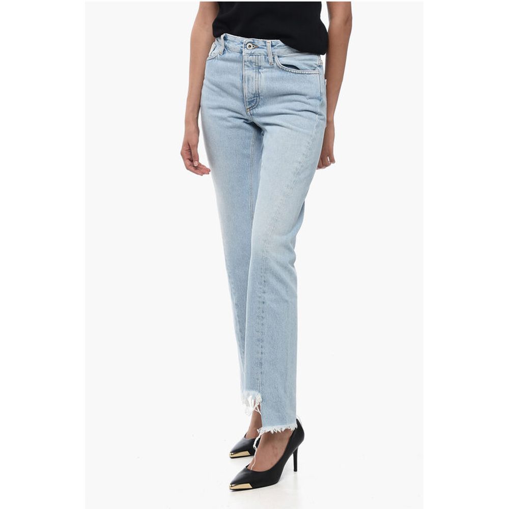 Fringed Bottom TWIST SEAM Skinny Fit Denims 17cm