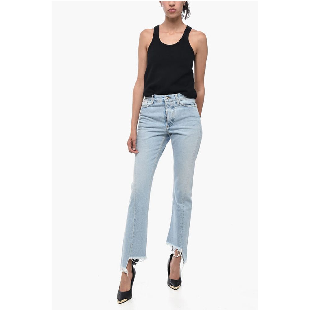 Fringed Bottom TWIST SEAM Skinny Fit Denims 17cm