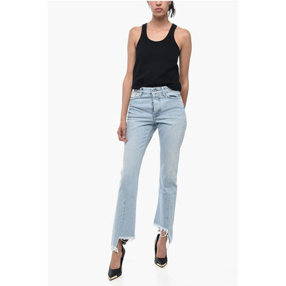 Fringed Bottom TWIST SEAM Skinny Fit Denims 17cm