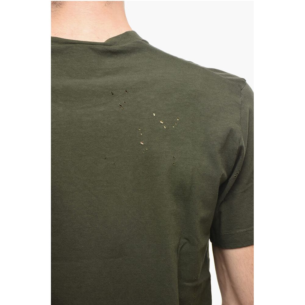 Logoed Cool-fitting T-shirt with Distressed Detailing