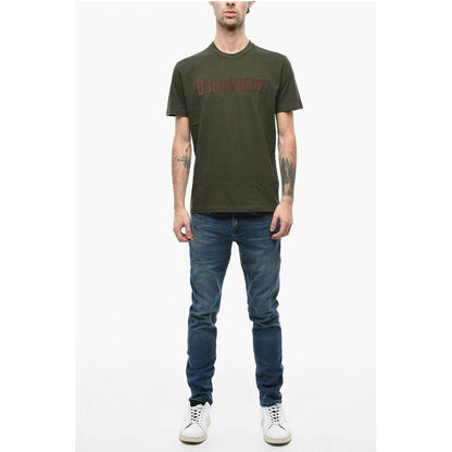 Logoed Cool-fitting T-shirt with Distressed Detailing