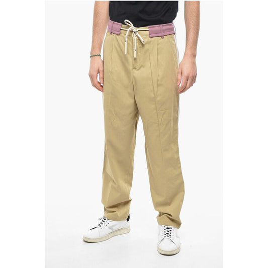 Pants With Contrasting Bands And Coulisse
